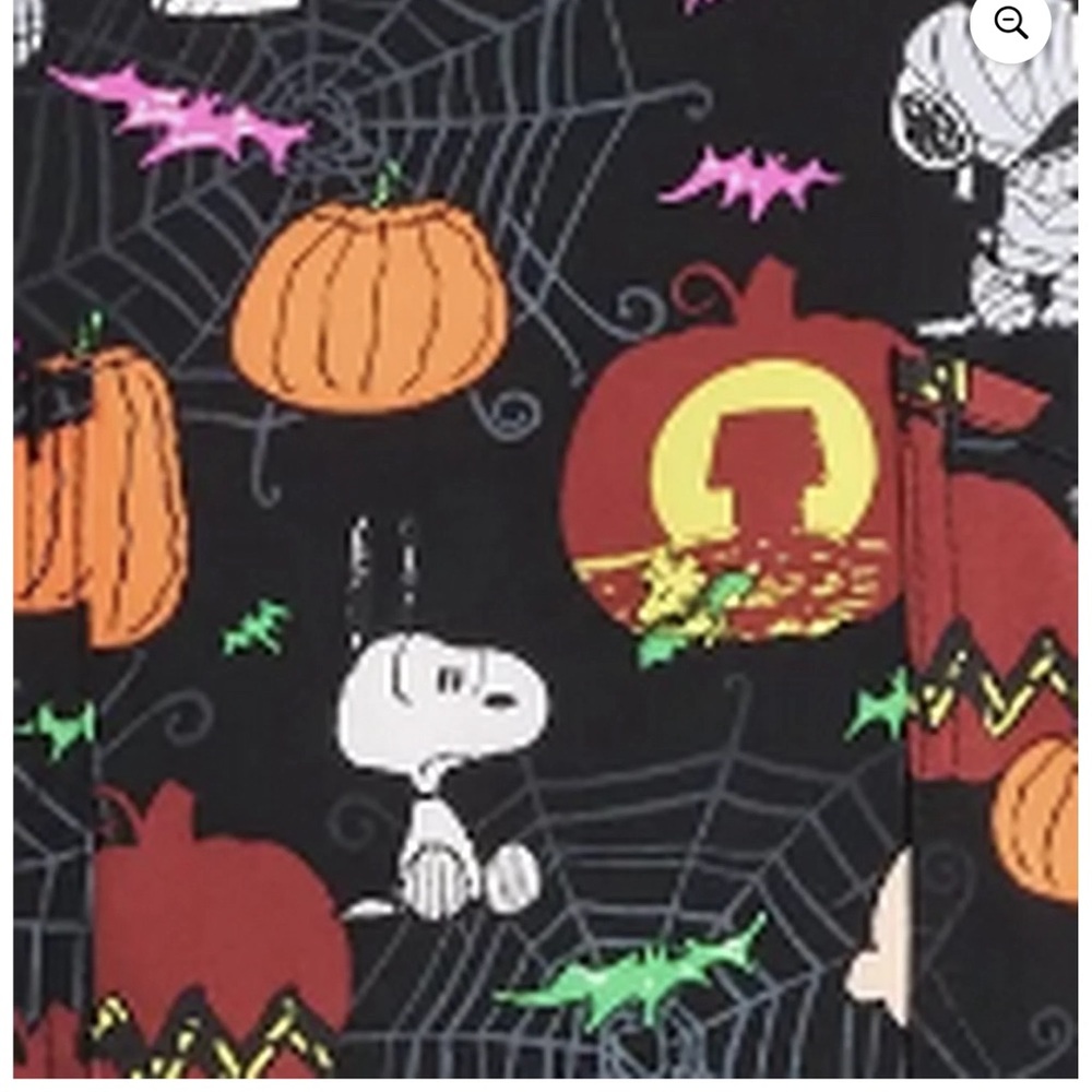 Peanuts Charlie Brown Spooky Snoopy Women's V-Neck Print
Scrub Top - Picture 2 of 2